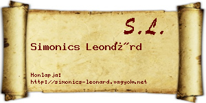 Simonics Leonárd névjegykártya