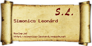 Simonics Leonárd névjegykártya