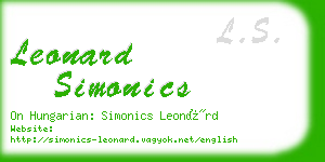 leonard simonics business card